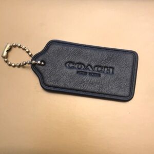 Coach Black Leather Hang Tag